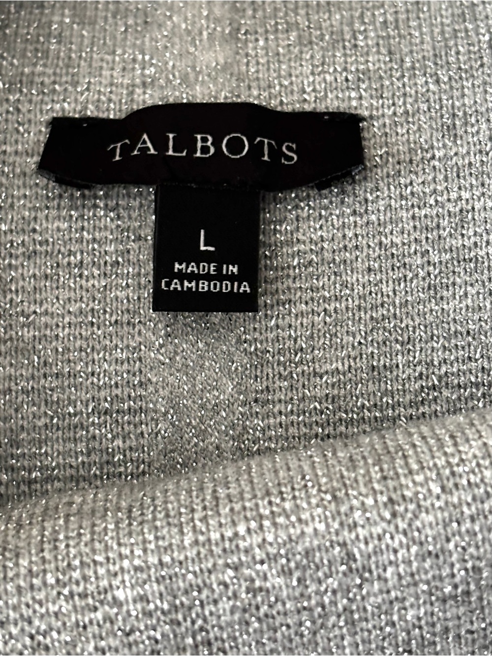 Talbots Metallic Cowl-Neck Sweater Shell Size Large - Picture 4 of 5